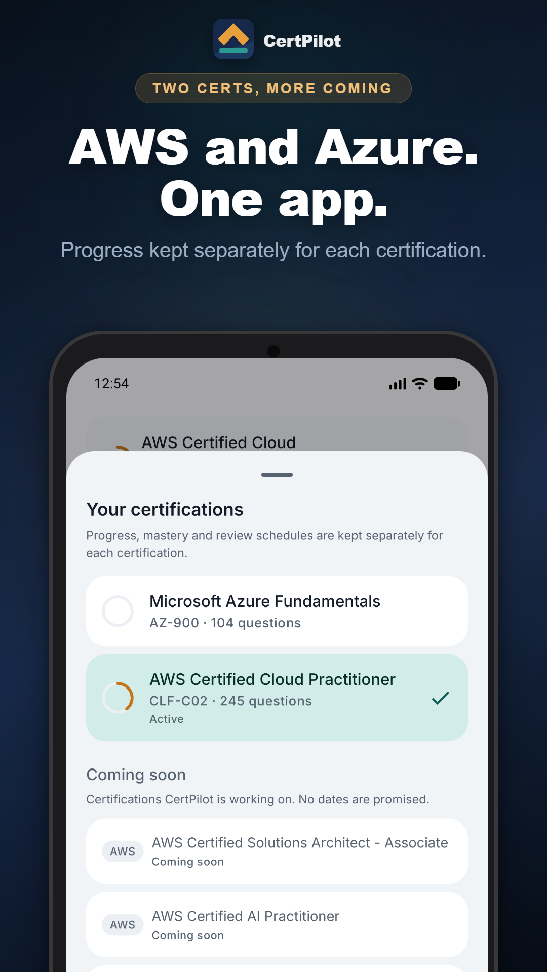 The certification switcher with AWS and Azure packs